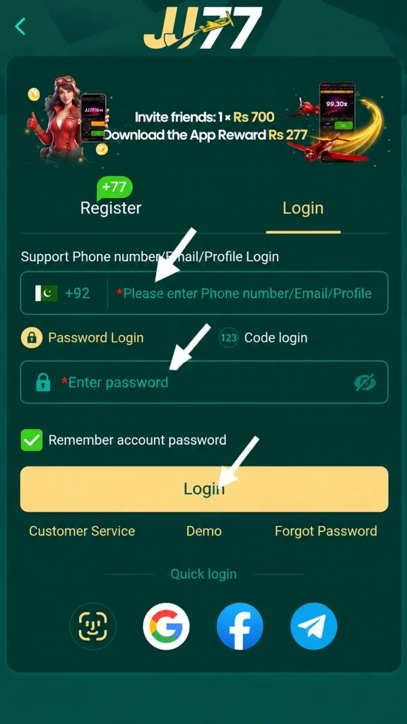 JJ77 login