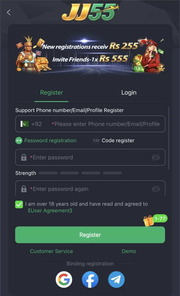 JJ55 login 